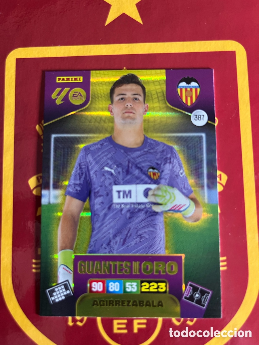 Cromos de f&uacute;tbol: 387 AGUIRREZABALA GUANTES DE ORO ADRENALYN 2025 2026 25 26 VALENCIA CF