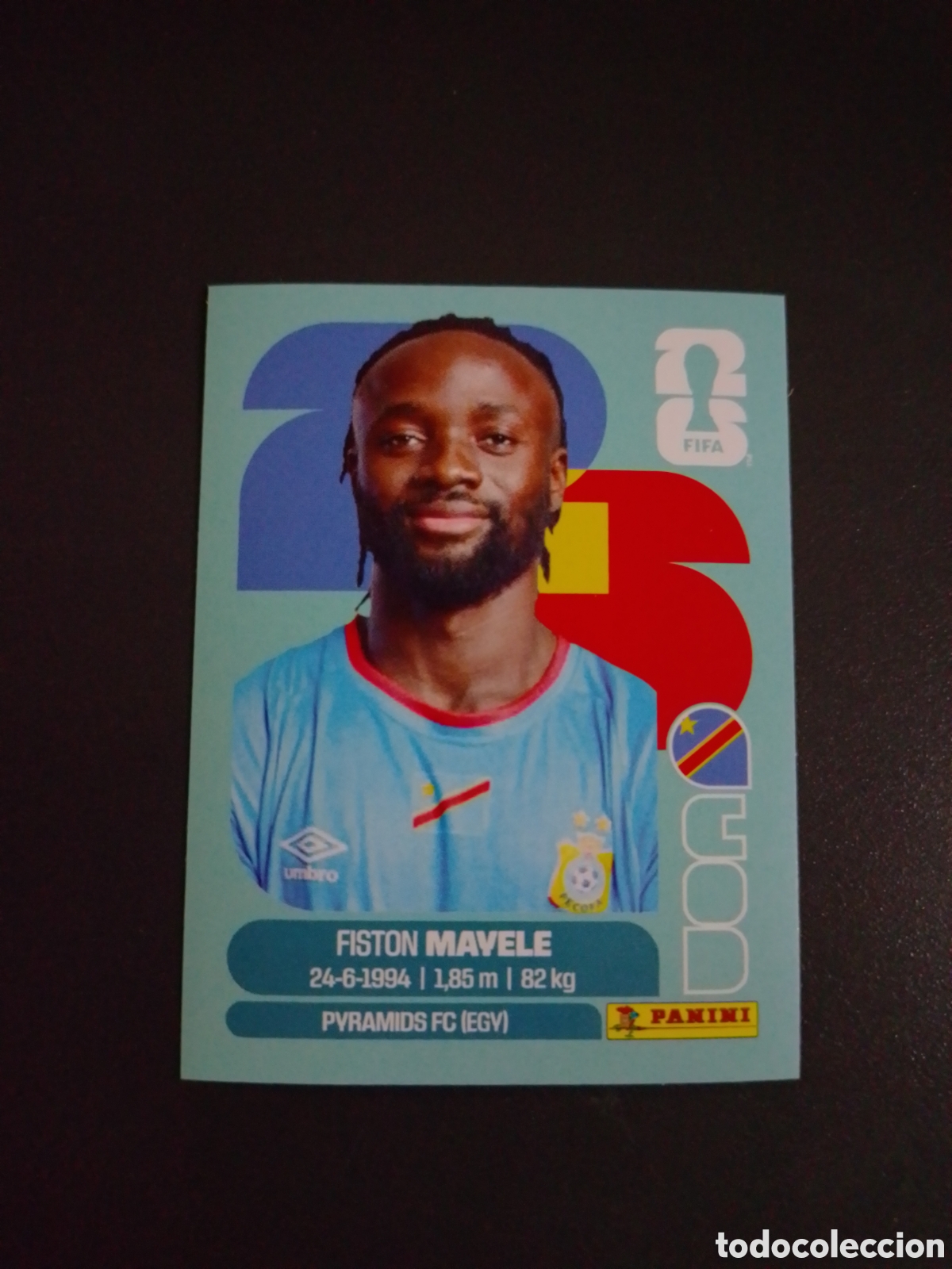 Cromos de f&uacute;tbol: CROMO N&Uacute;MERO 18 MAYELE CONGO. MUNDIAL 2026. PANINI.