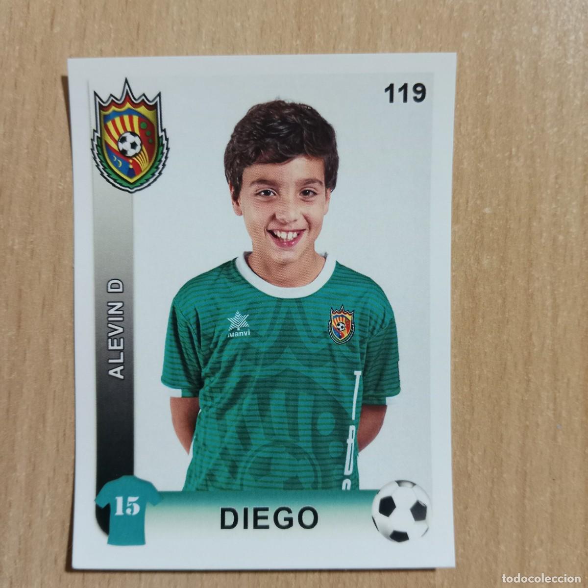 Cromos de f&uacute;tbol: DIEGO - JUGADOR - ALEV&Iacute;N D - TAVERNES BLANQUES CLUB F&Uacute;TBOL -STICKER CROMO N&ordm; 119 - A&Ntilde;O 2018.