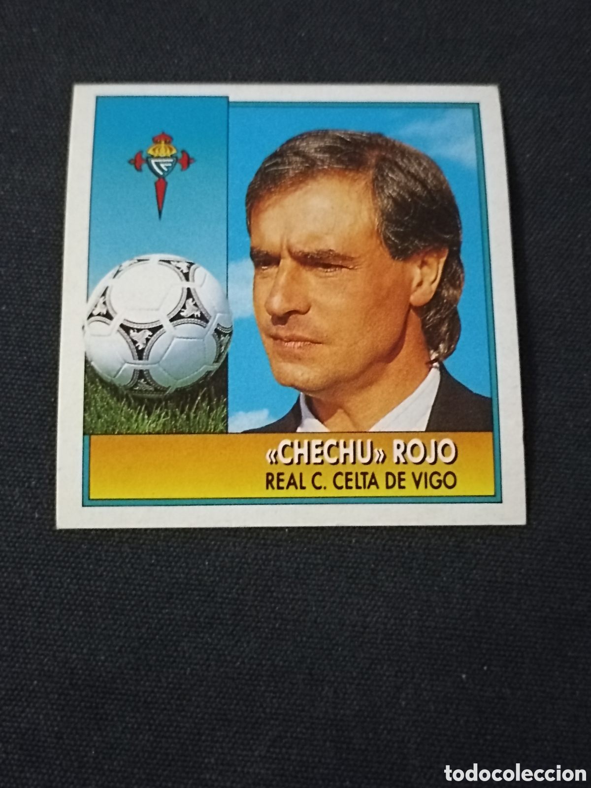 Fu&szlig;ball-Sticker: Chechu Rojo ( Real Club Celta de Vigo ). Liga este 92-93. Nunca pegado