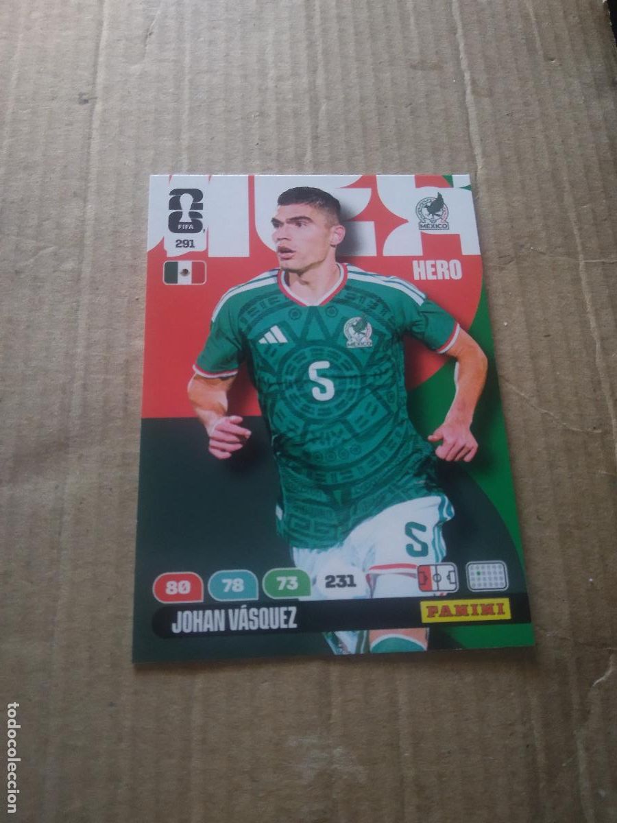 Cromos de f&uacute;tbol: 291 JOHAN VASQUEZ MEXICO CROMO FUTBOL PANINI ADRENALYN MUNDIAL 2026 WORLD CUP