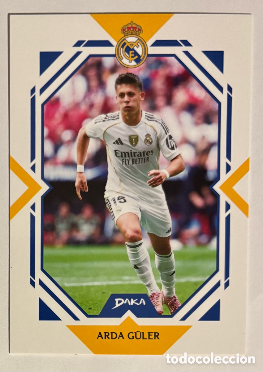 Cromos de f&uacute;tbol: ARDA GULER. CARTA DAKA TOP AUDIENCE REAL MADRID CF 2025/26. #RM-7-A.
