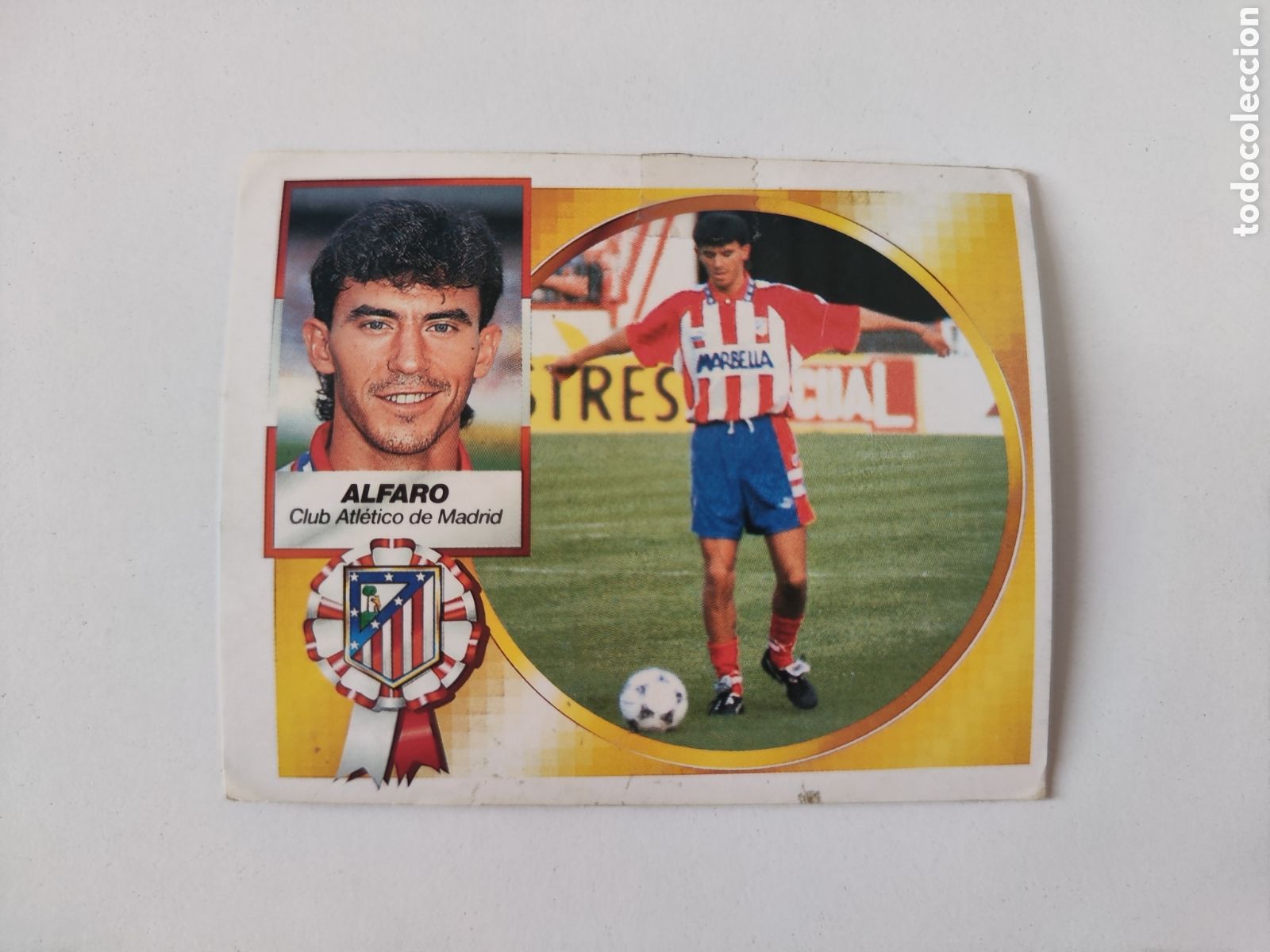 Cromos de f&uacute;tbol: Este 94 95 sin pegar &uacute;ltimos fichajes 34 Atl&eacute;tico Madrid Alfaro con resto de fixo en anverso