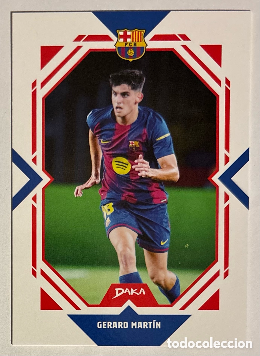 Cromos de f&uacute;tbol: GERARD MART&Iacute;N. CARTA DAKA TOP AUDIENCE FC BARCELONA 2025/26. #FCB-17-A.