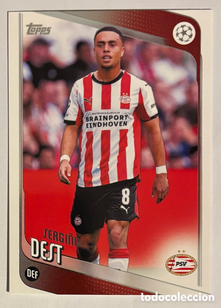Cromos de f&uacute;tbol: SERGI&Ntilde;O DEST (PSV EINDHOVEN). CARTA TOPPS UEFA CHAMPIONS LEAGUE 2025/26. #169.