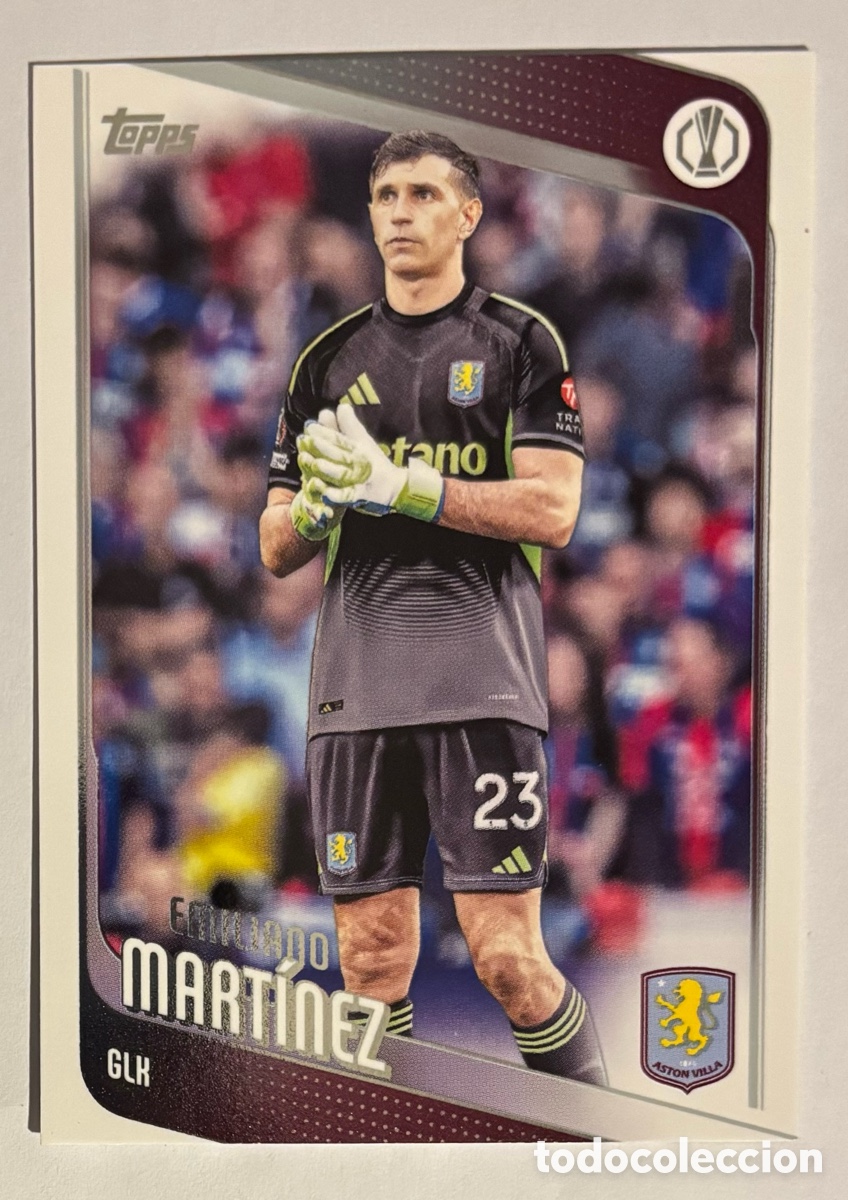 Cromos de f&uacute;tbol: EMILIANO DIBU MART&Iacute;NEZ (ASTON VILLA). CARTA TOPPS UEFA COMPETITIONS 2025/26. #75.