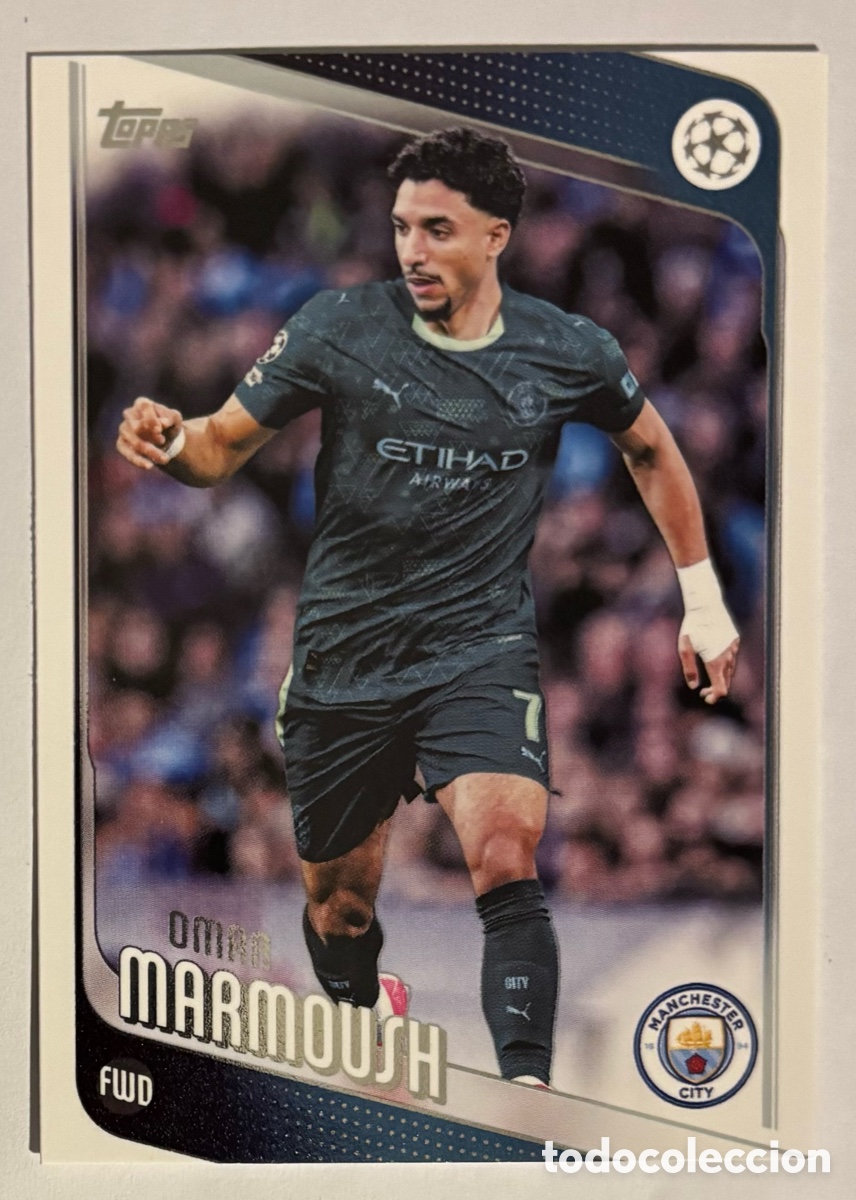 Cromos de f&uacute;tbol: OMAR MARMOUSH (MANCHESTER CITY). CARTA TOPPS UEFA COMPETITIONS 2025/26. #80.