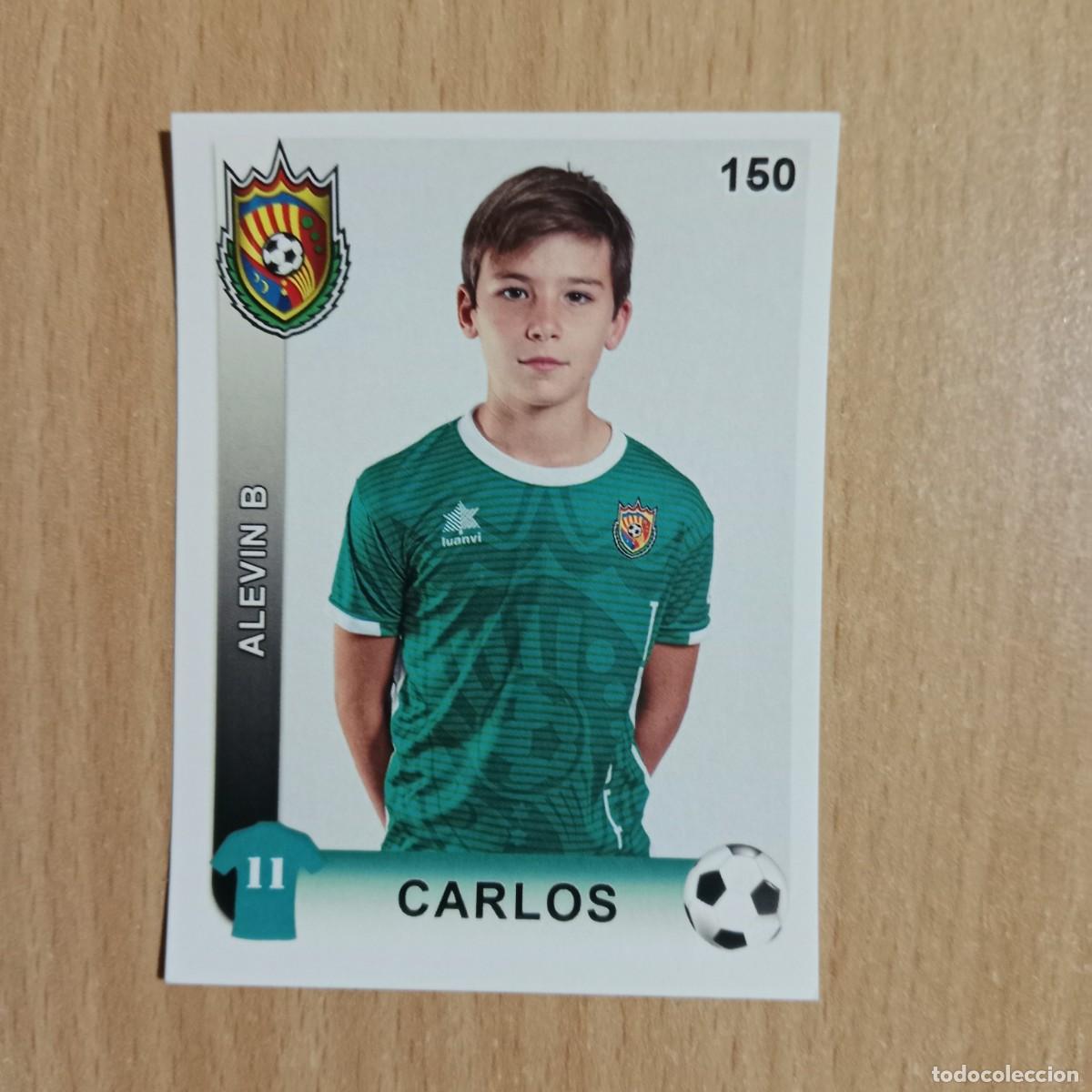 Cromos de f&uacute;tbol: CARLOS - JUGADOR - ALEV&Iacute;N B - TAVERNES BLANQUES CLUB F&Uacute;TBOL -STICKER CROMO N&ordm; 150 - A&Ntilde;O 2018.