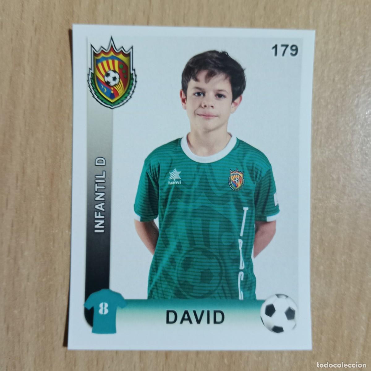 Cromos de f&uacute;tbol: DAVID - JUGADOR - INFANTIL D - TAVERNES BLANQUES CLUB F&Uacute;TBOL - STICKER CROMO N&ordm; 179 - A&Ntilde;O 2018.