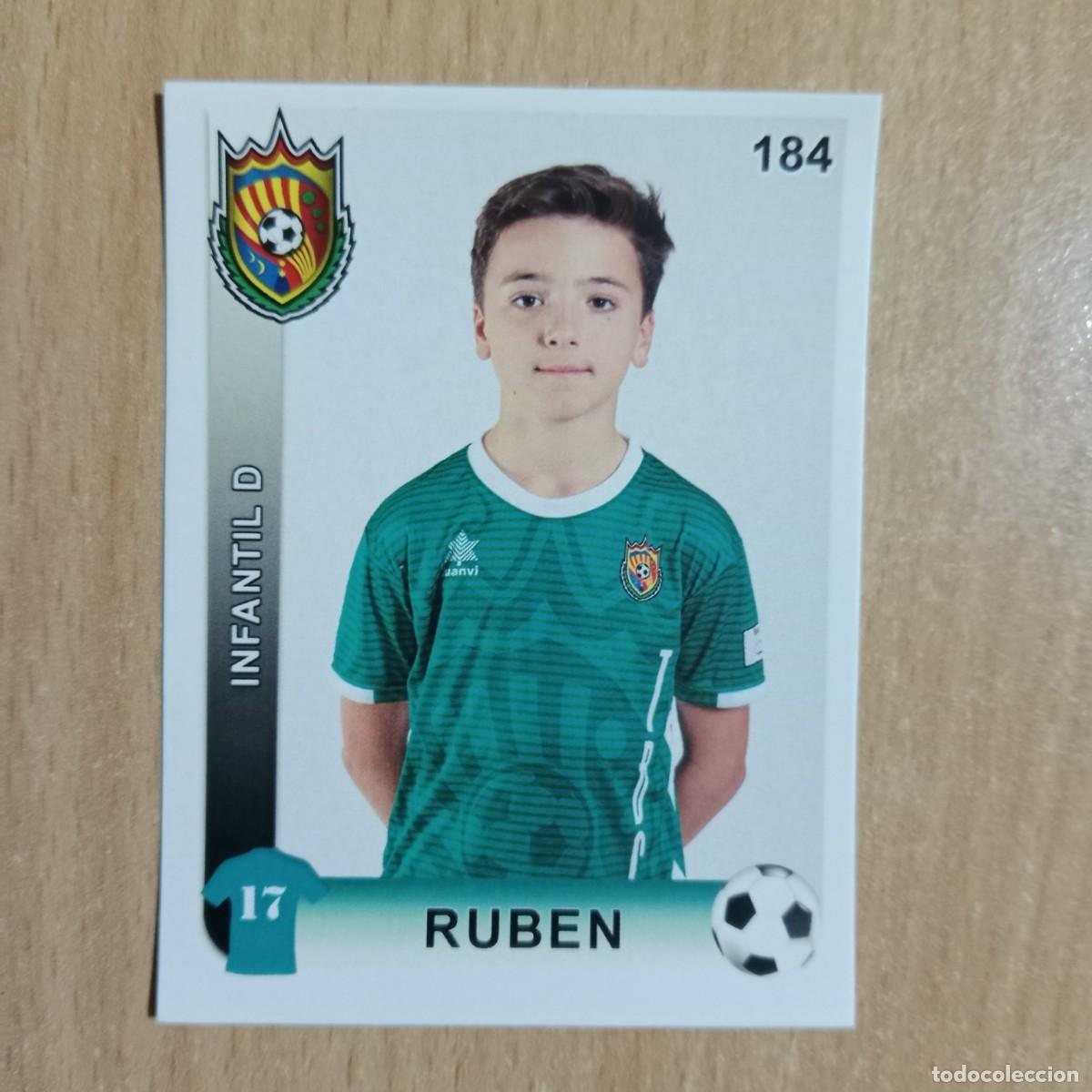 Cromos de f&uacute;tbol: RUB&Eacute;N - JUGADOR - INFANTIL D - TAVERNES BLANQUES CLUB F&Uacute;TBOL - STICKER CROMO N&ordm; 184 - A&Ntilde;O 2018.