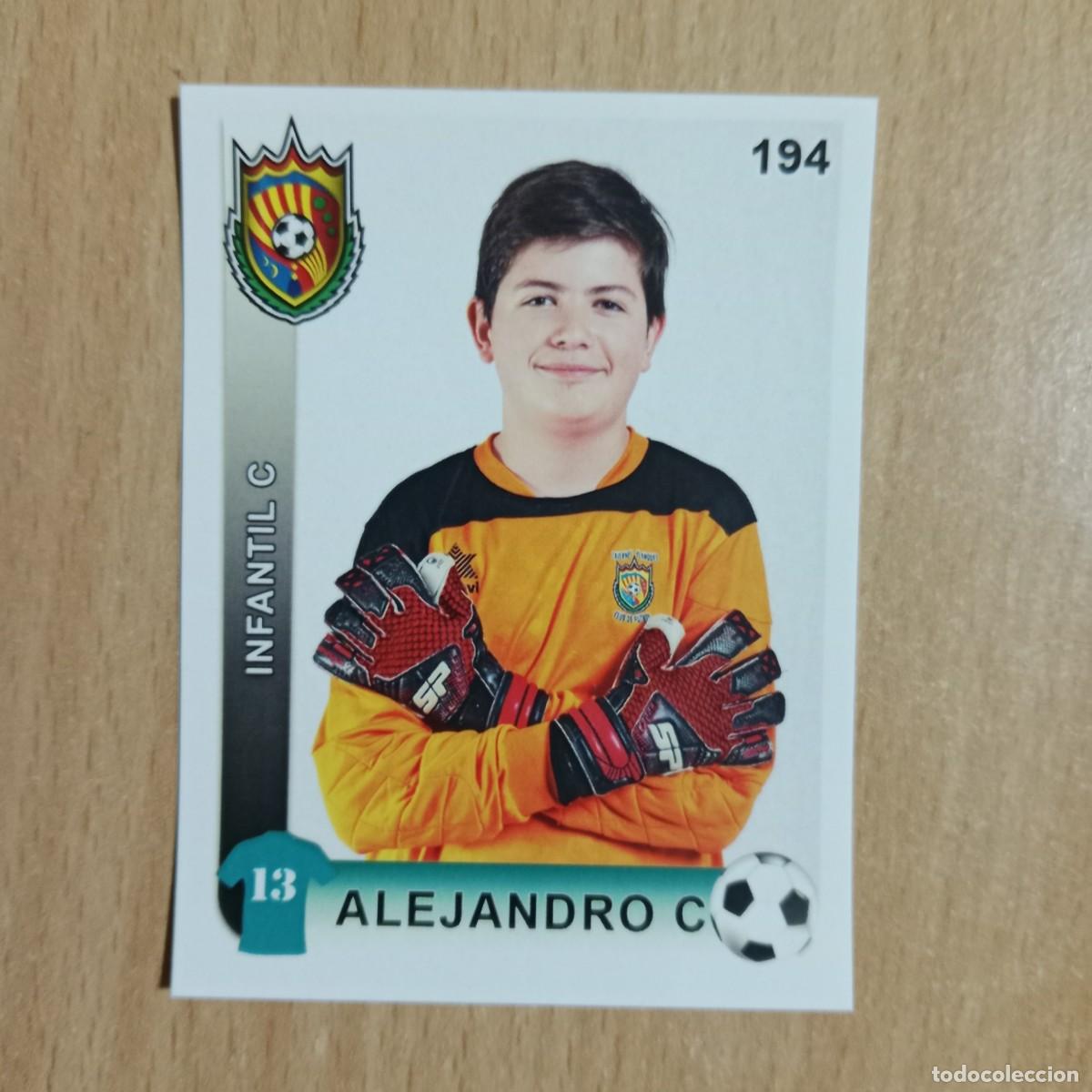 Cromos de f&uacute;tbol: ALEJANDRO C. - PORTERO -INFANTIL C- TAVERNES BLANQUES CLUB F&Uacute;TBOL - STICKER CROMO N&ordm; 194 - A&Ntilde;O 2018.
