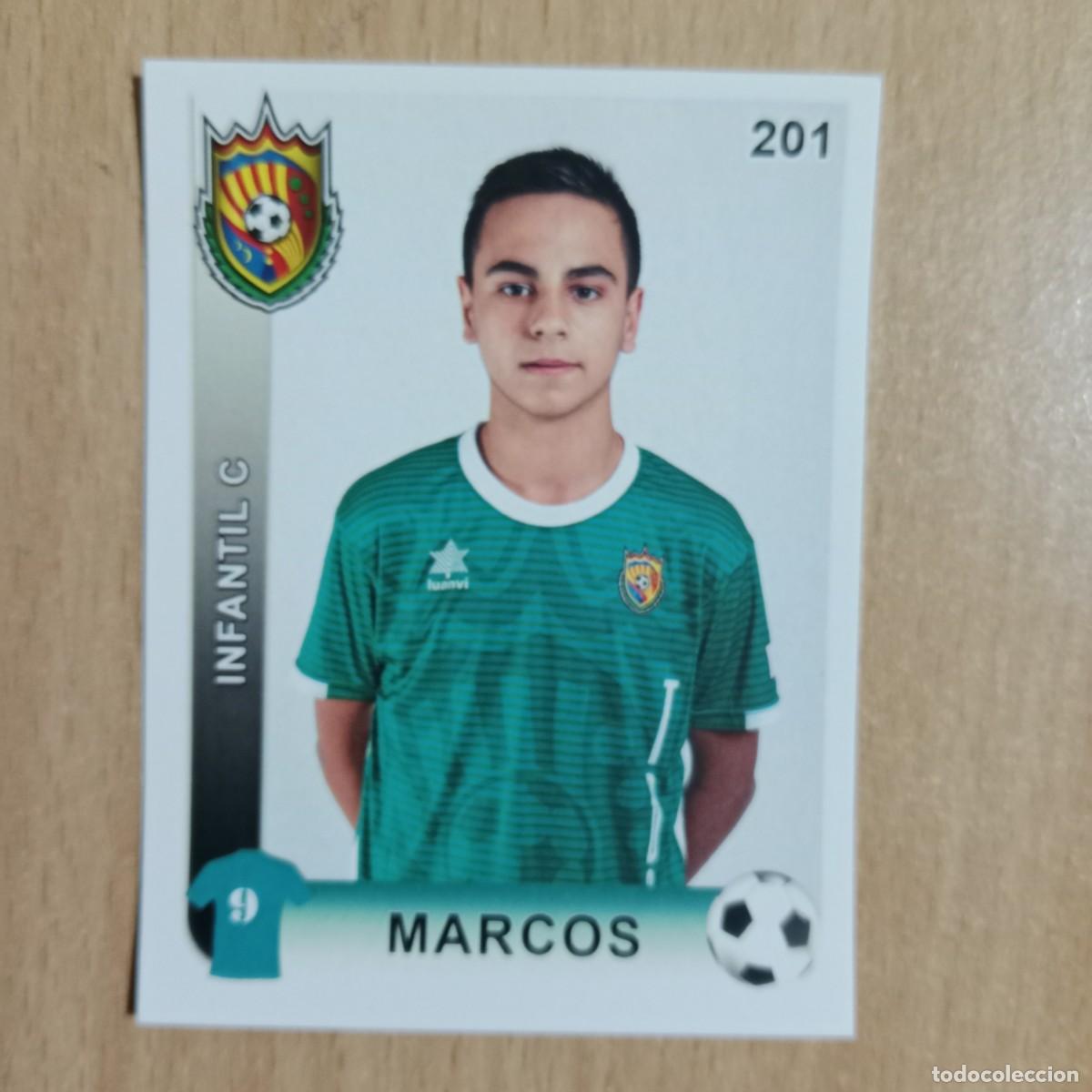 Cromos de f&uacute;tbol: MARCOS - JUGADOR - INFANTIL C - TAVERNES BLANQUES CLUB F&Uacute;TBOL - STICKER CROMO N&ordm; 201 - A&Ntilde;O 2018.
