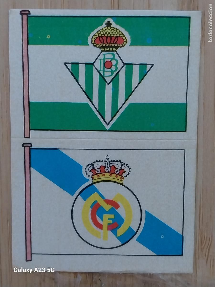Cartes &agrave; collectionner de Football: BETIS- REAL MADRID ESCUDO *** CROMO 277 - 27 ED MAGA A&Ntilde;O 1975 LIGA 75 76 SIN PEGAR NUNCA