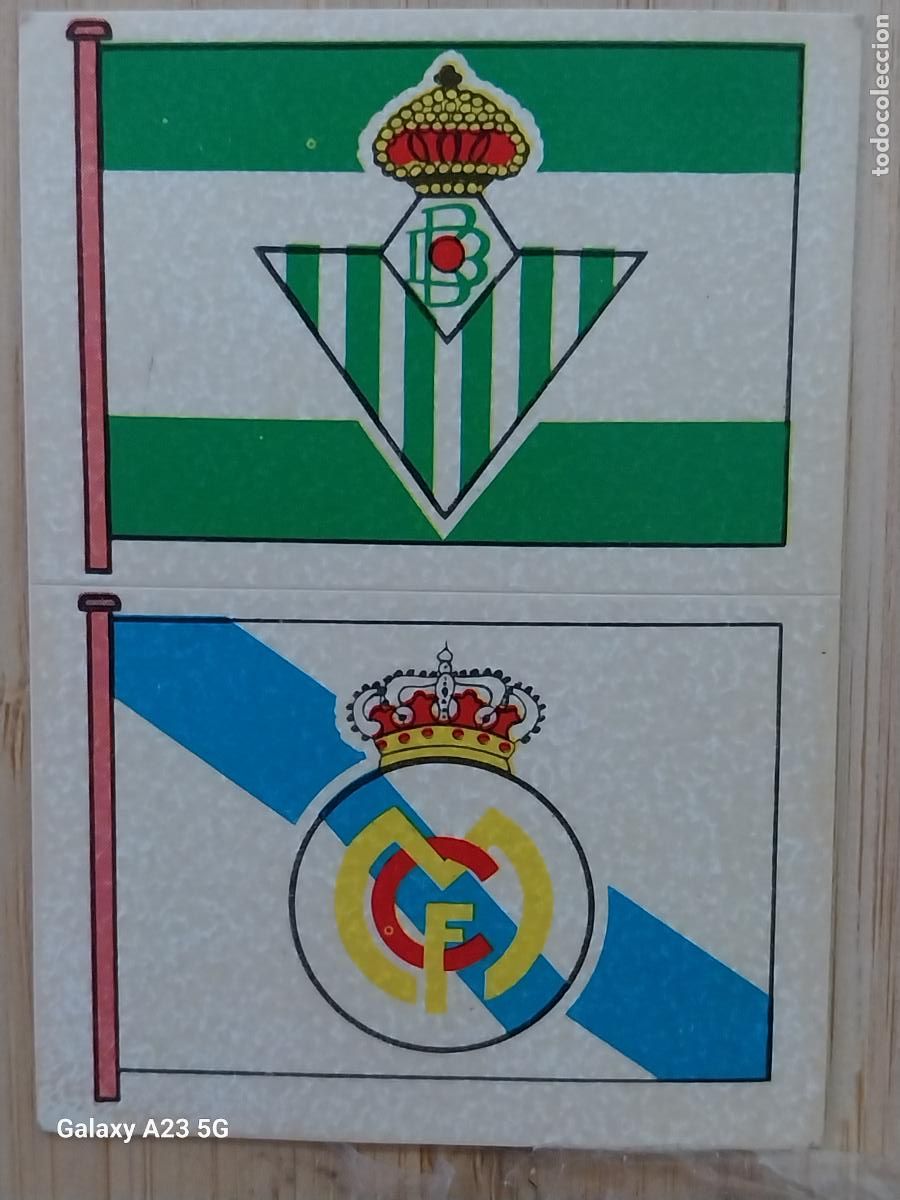 Cartes &agrave; collectionner de Football: BETIS- REAL MADRID ESCUDO ** CROMO 277 - 27 ED MAGA A&Ntilde;O 1975 LIGA 75 76 SIN PEGAR NUNCA