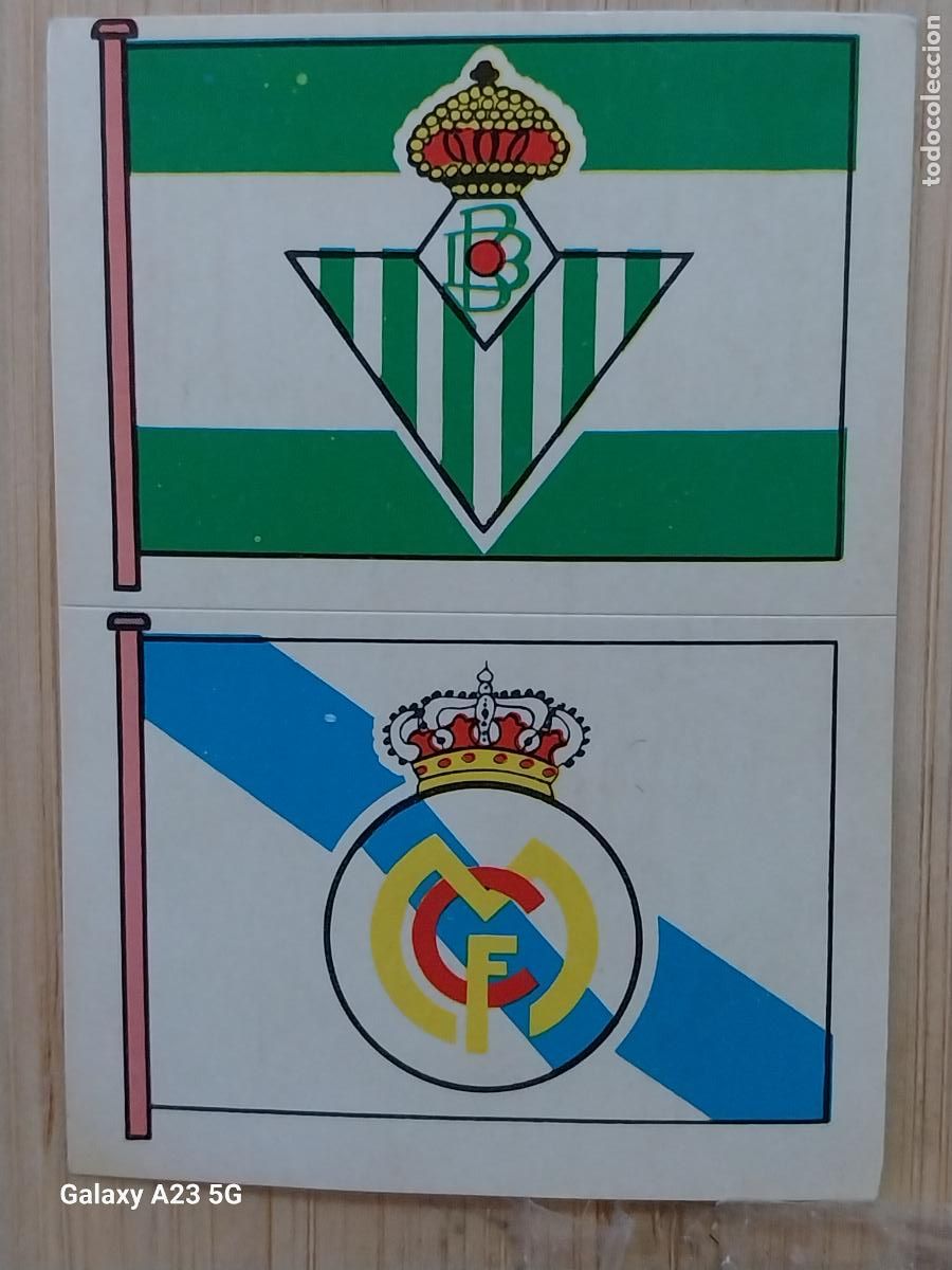 Cartes &agrave; collectionner de Football: BETIS- REAL MADRID ESCUDO * CROMO 277 - 27 ED MAGA A&Ntilde;O 1975 LIGA 75 76 SIN PEGAR NUNCA