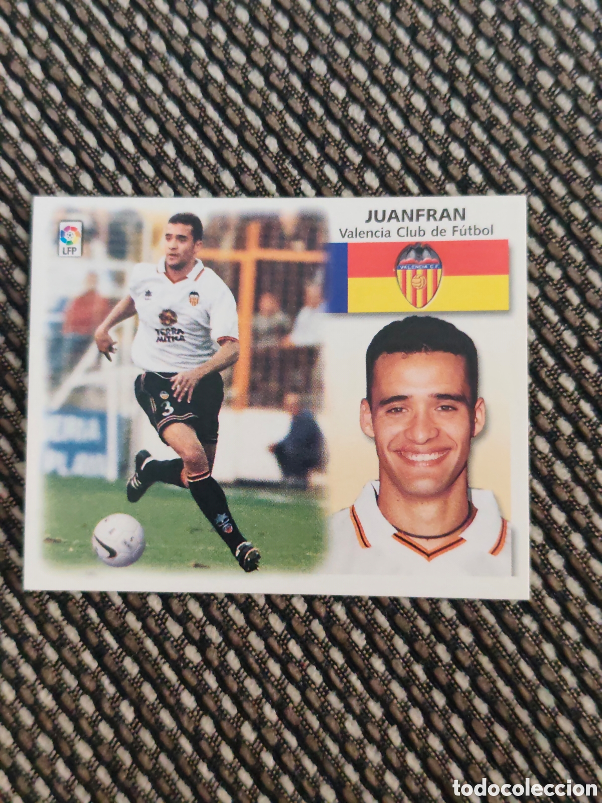 Cromos de f&uacute;tbol: BAJA JUANFRAN VALENCIA EDICIONES ESTE 1999 2000