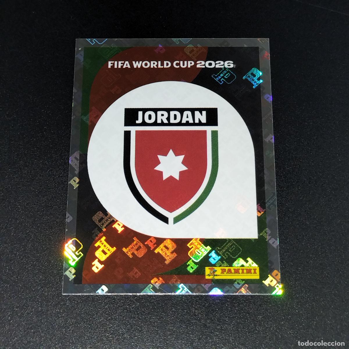 Figurine di Calcio: JOR 1 ESCUDO LOGO JORDANIA CROMOS STICKER MUNDIAL 26 2026 FIFA WORLD CUP PANINI