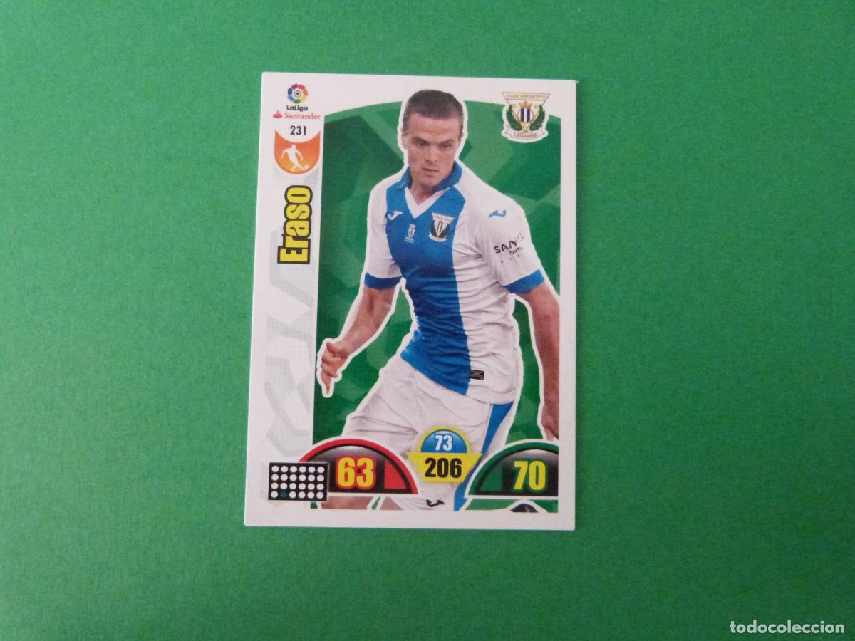 Cromos de f&uacute;tbol: TRADING CARD FUTBOL ERASO C.D. LEGANES N&ordm; 231 LIGA ADRENALYN XL 2017-2018/17-18 PANINI