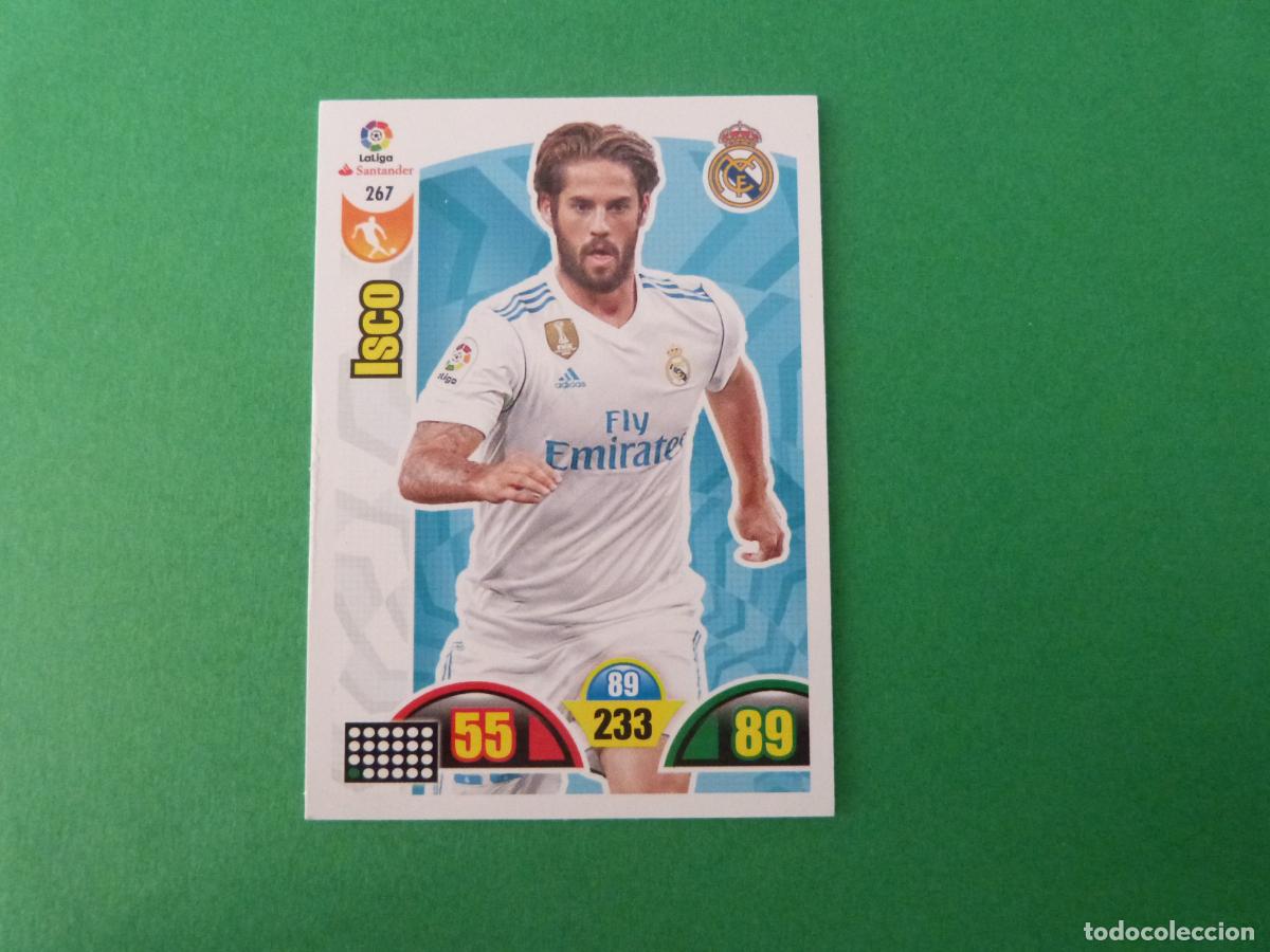 Cromos de f&uacute;tbol: TRADING CARD FUTBOL ISCO REAL MADRID C.F. N&ordm; 267 LIGA ADRENALYN XL 2017-2018/17-18 PANINI