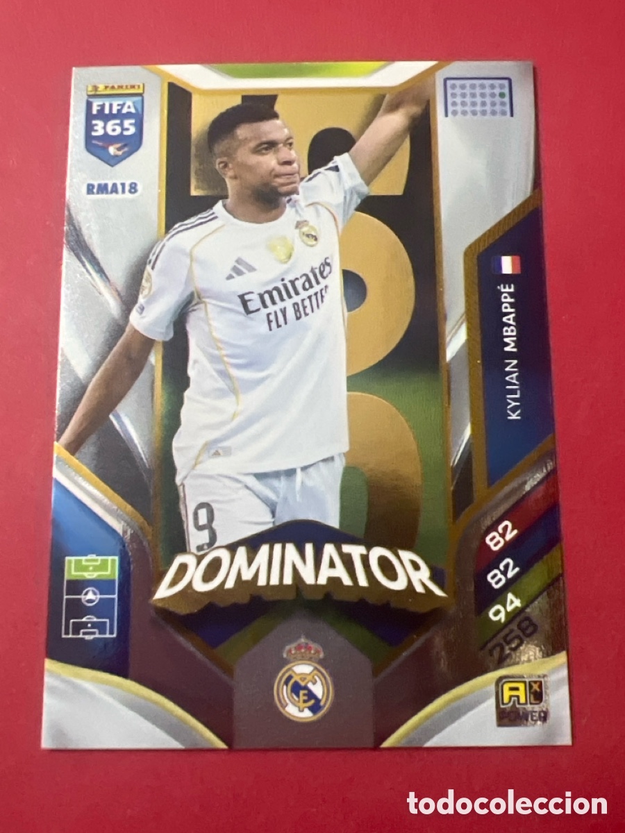 Cromos de f&uacute;tbol: C8564. Mbappe - RMA18 - DOMINATOR - R. MADRID - Adrenalyn XL FIFA 365 2026 - PANINI