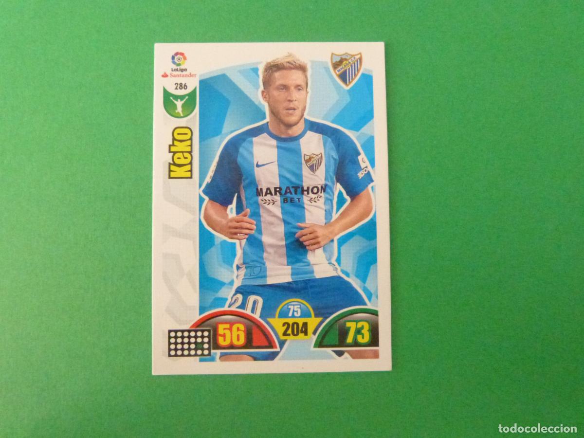 Cromos de f&uacute;tbol: TRADING CARD FUTBOL KEKO MALAGA C.F. N&ordm; 286 LIGA ADRENALYN XL 2017-2018/17-18 PANINI