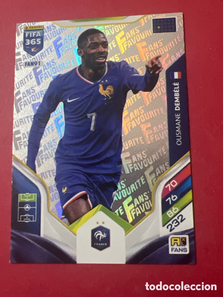Cromos de f&uacute;tbol: C8568. FIFA 365 ADRENALYN 2025 2026 25 26 ALBUM PANINI LIGA N FAN91 FAN 91 FRANCIA OUSMANE DEMBELE