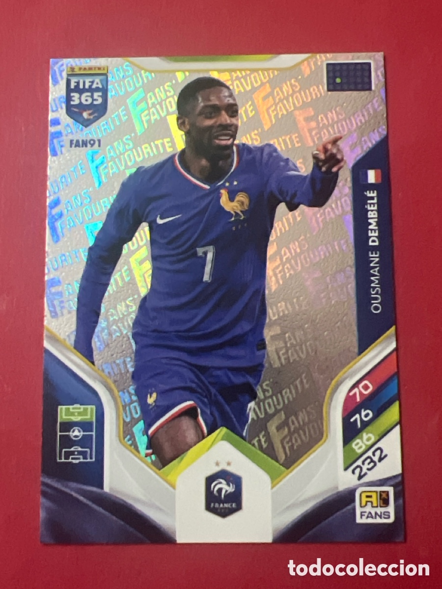 Cromos de f&uacute;tbol: C8574. FIFA 365 ADRENALYN 2025 2026 25 26 ALBUM PANINI LIGA N FAN91 FAN 91 FRANCIA OUSMANE DEMBELE