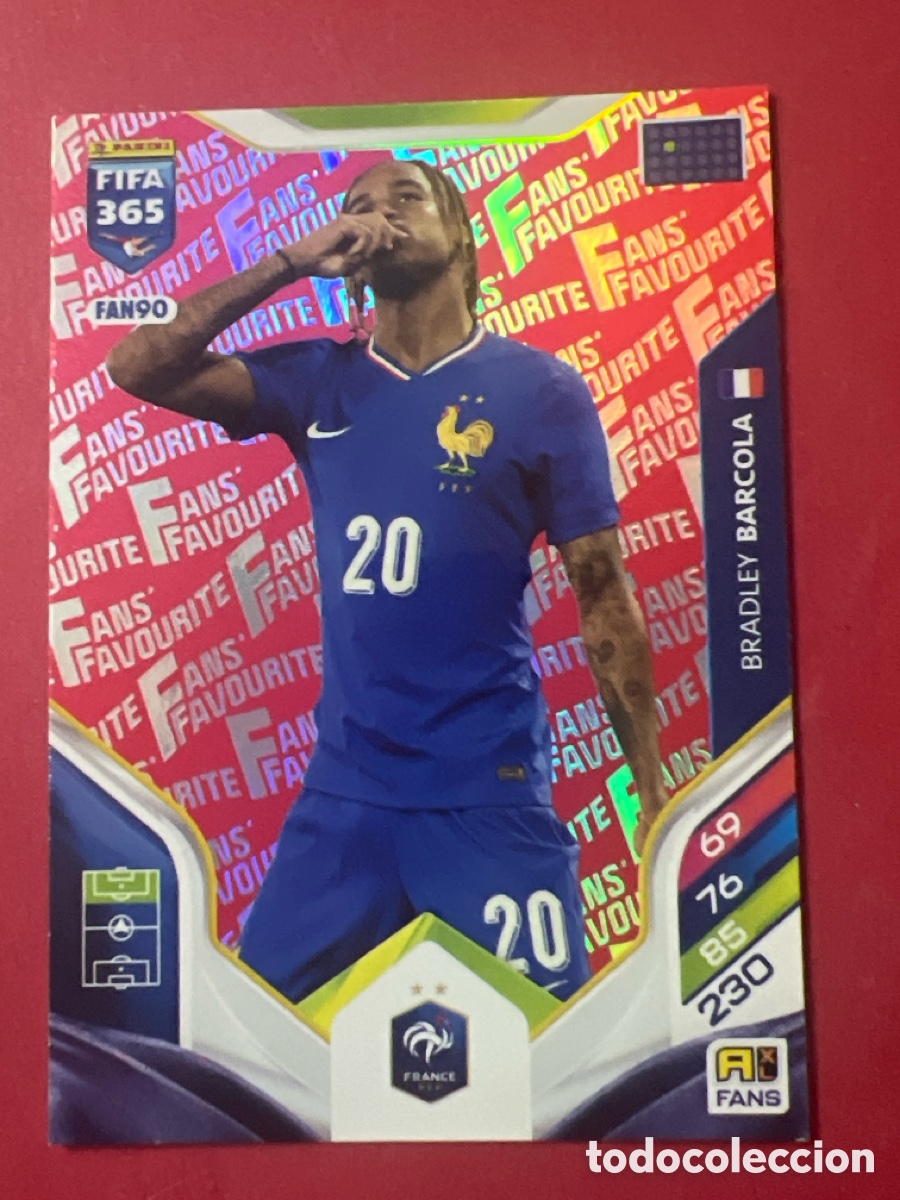 Cromos de f&uacute;tbol: FIFA 365 ADRENALYN 2025 2026 25 26 ALBUM PANINI LIGA N FAN90 FAN 90 FRANCIA ROJO BRADLEY BARCOLA