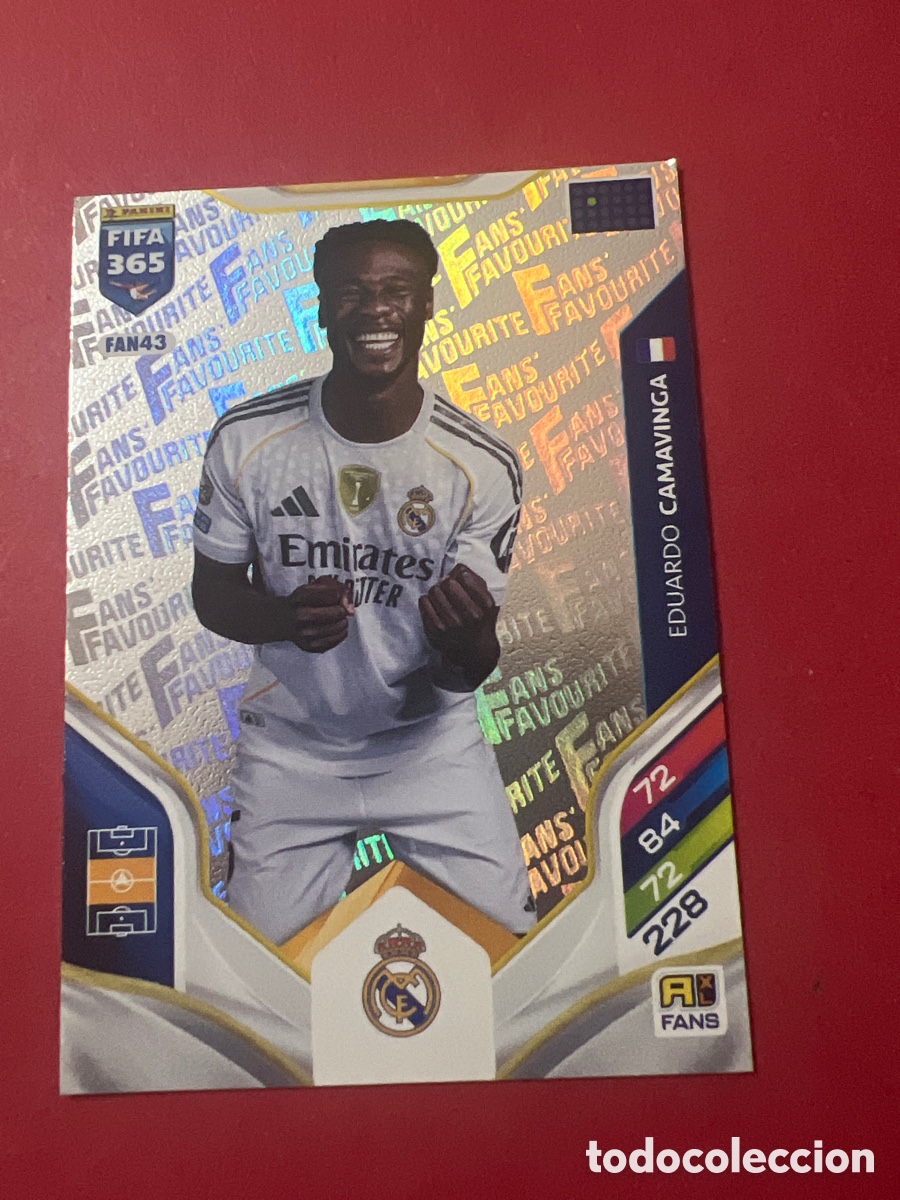 Football Stickers: C8532. FAN43 EDUARDO CAMAVINGA (REAL MADRID) FANS FAVOURITE PANINI ADRENALYN XL FIFA 365 2026 26