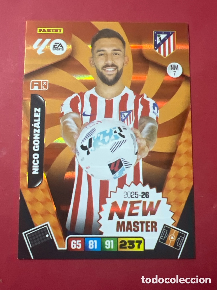 Football Stickers: C8586. CARD ADRENALYN TEMPORADA 25/26: NEW MASTER NICO GONZ&Aacute;LEZ, N&deg; NM7