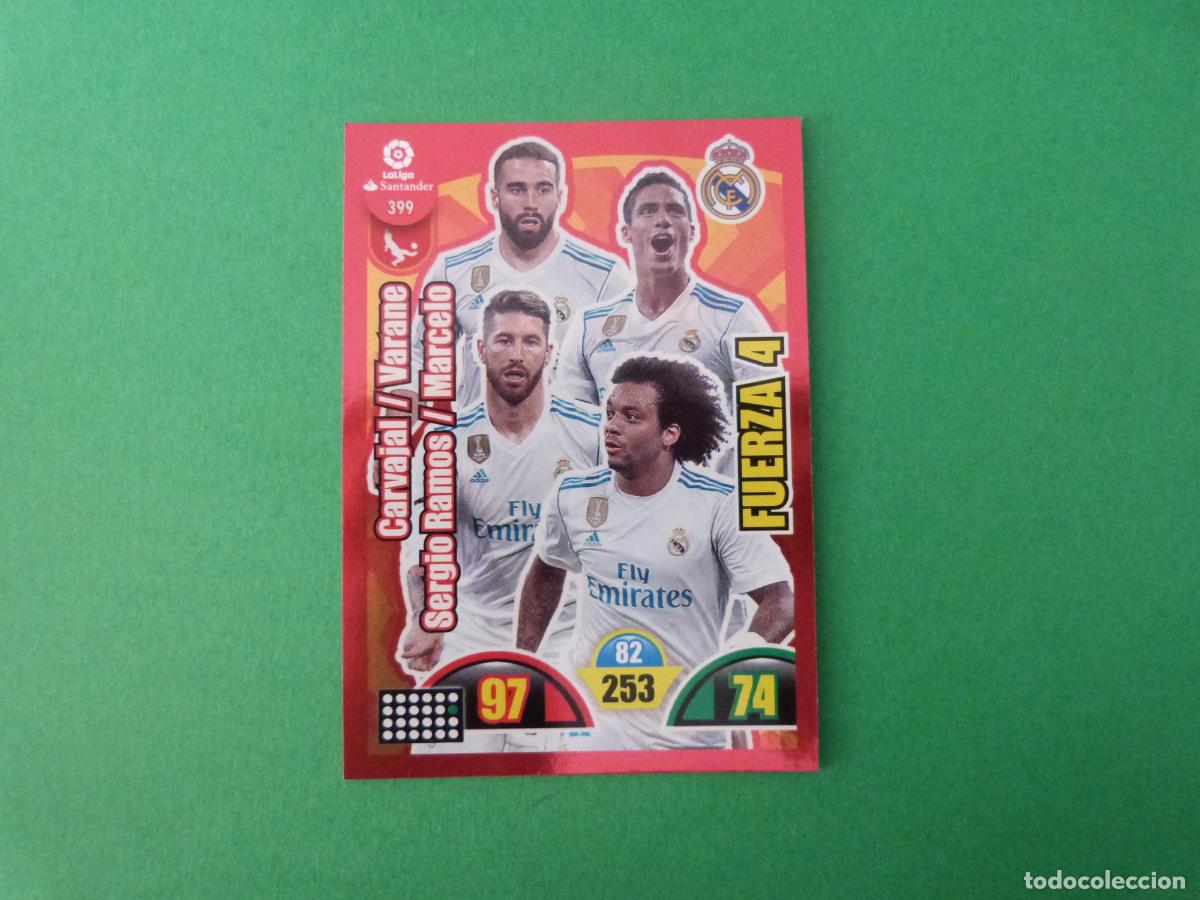 Cromos de f&uacute;tbol: TRADING CARD FUTBOL FUERZA 4 REAL MADRID C.F. N&ordm; 399 LIGA ADRENALYN XL 2017-2018/17-18 PANINI