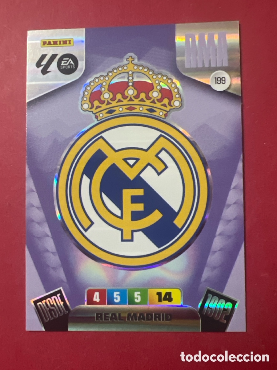 Cromos de f&uacute;tbol: C8595. Adrenalyn XL 2025 2026 25 26 Card ESCUDO N&deg;199 REAL MADRID nuevo