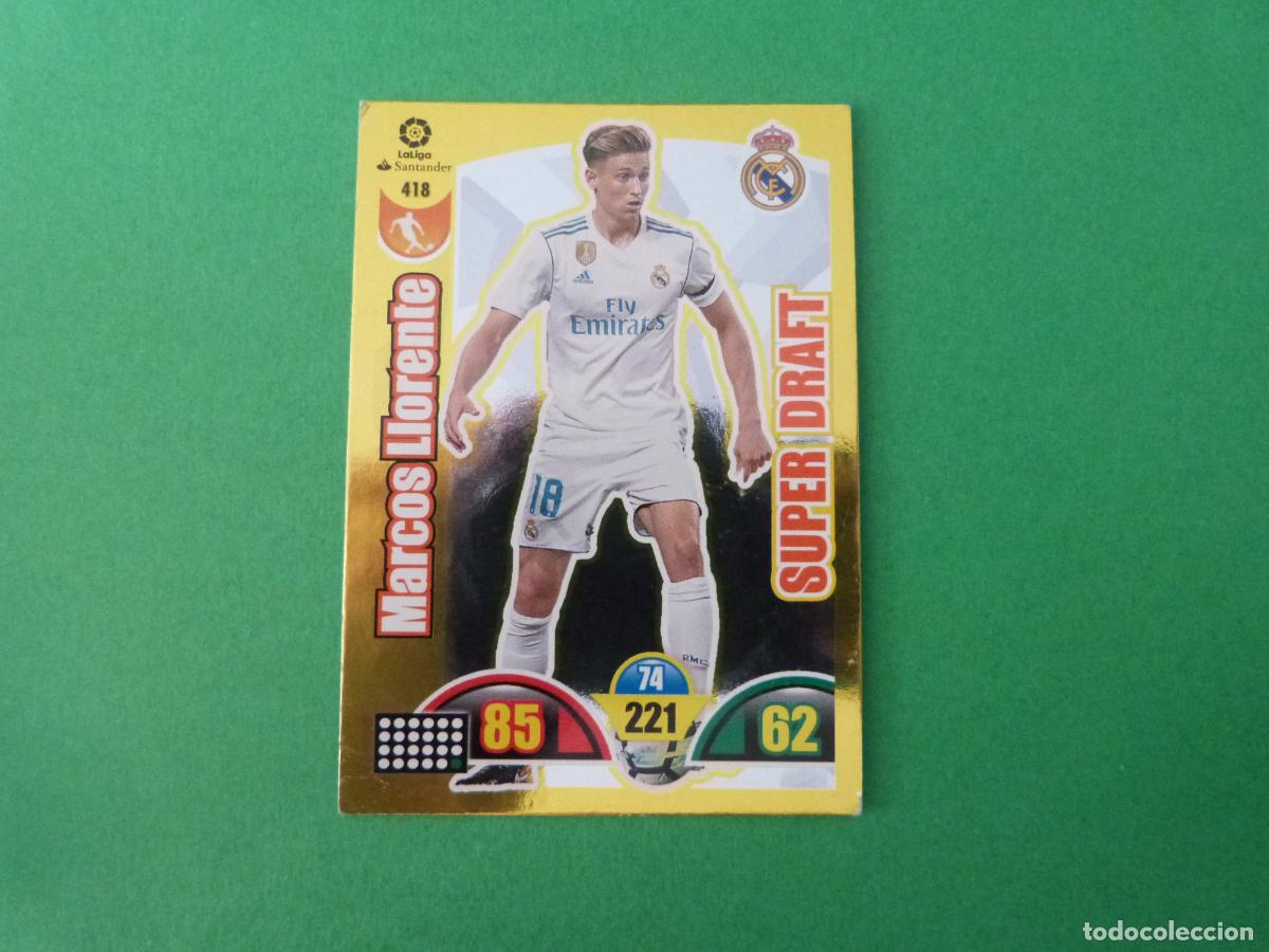Cromos de f&uacute;tbol: TRADING CARD FUTBOL MARCOS LLORENTE REAL MADRID C.F. N&ordm; 418 LIGA ADRENALYN XL 2017-2018/17-18 PANINI