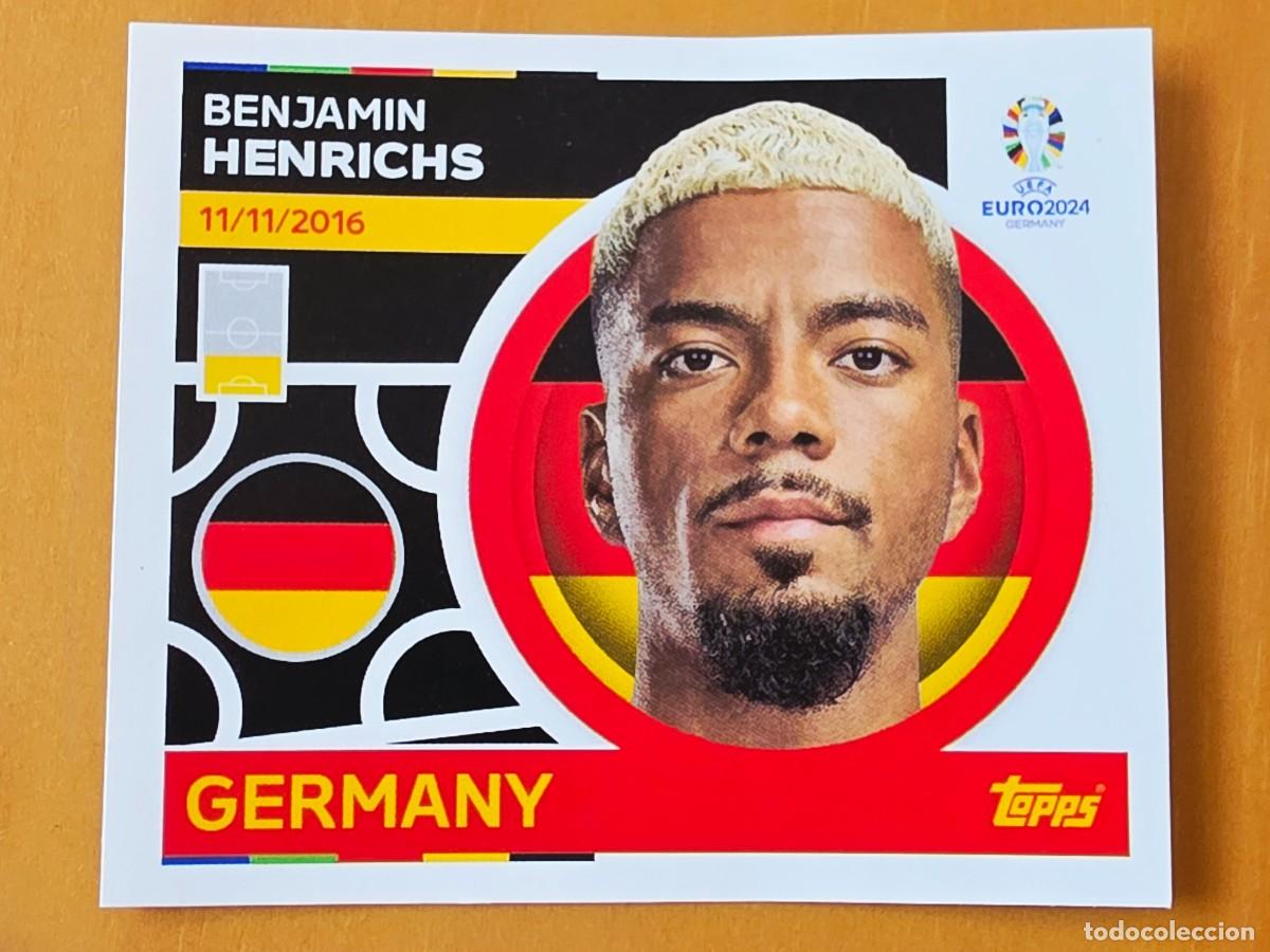 Cromos de f&uacute;tbol: GER 6 Benjamin Henrichs, Alemania, Topps UEFA Euro 2024, Eurocopa Germany 24
