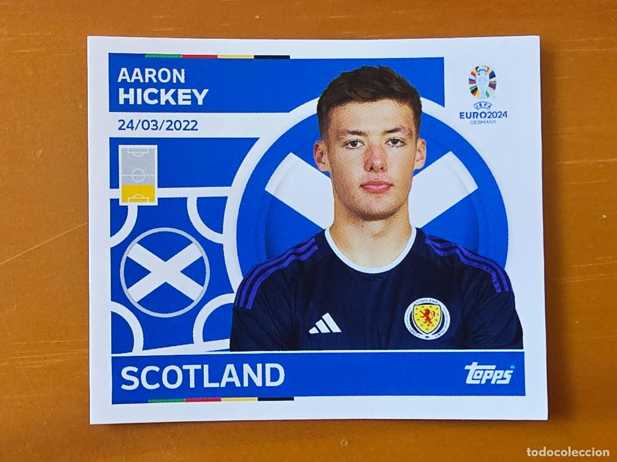 Cromos de f&uacute;tbol: SCO 10 Aaron Hickey, Escocia, Topps UEFA Euro 2024, Eurocopa Germany 24 sticker