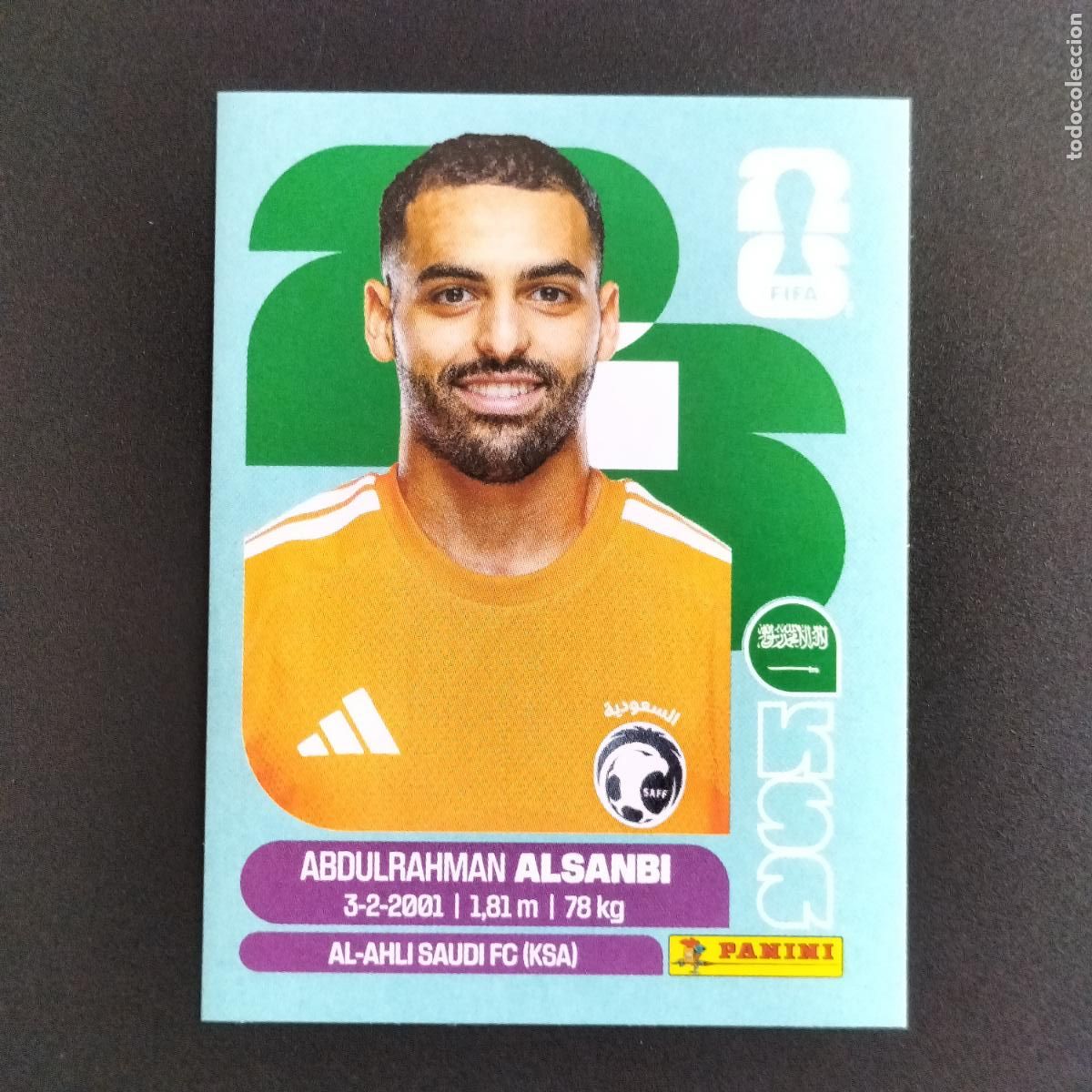 Cromos de f&uacute;tbol: KSA 3 ABDULRAHMAN ALSANBI ARABIA SAUDI CROMOS STICKER MUNDIAL 26 2026 FIFA WORLD CUP PANINI