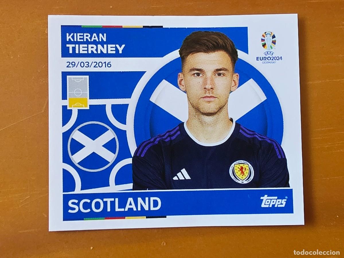 Cromos de f&uacute;tbol: SCO 11 Kieran Tierney, Escocia, Topps UEFA Euro 2024, Eurocopa Germany 24 sticker