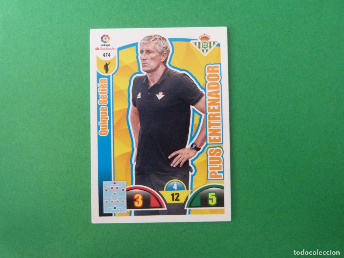 Cromos de f&uacute;tbol: TRADING CARD FUTBOL QUIQUE SETIEN REAL BETIS BALOMPIE N 474 LIGA ADRENALYN XL 2017-2018/17-18 PANINI