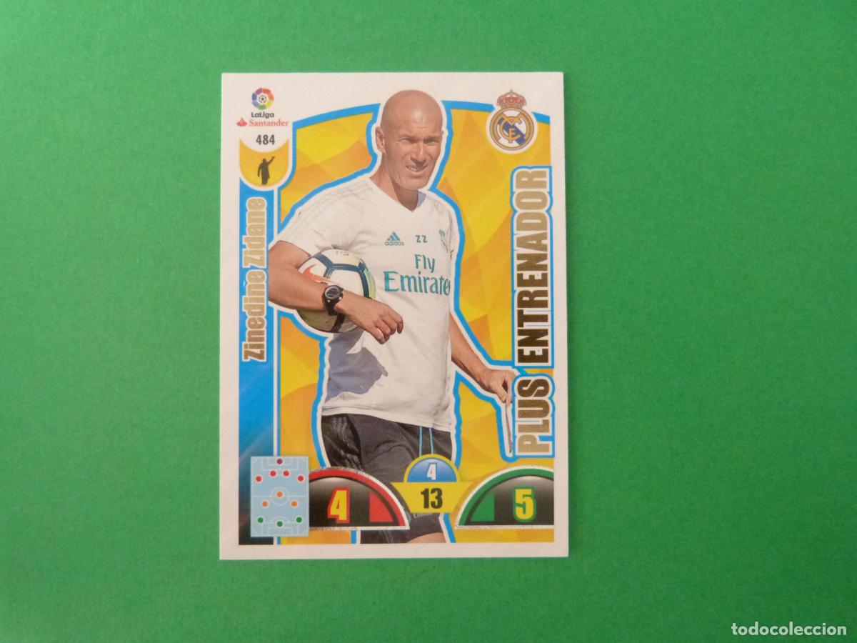 Cromos de f&uacute;tbol: TRADING CARD FUTBOL ZIDANE REAL MADRID C.F. N&ordm; 484 LIGA ADRENALYN XL 2017-2018/17-18 PANINI