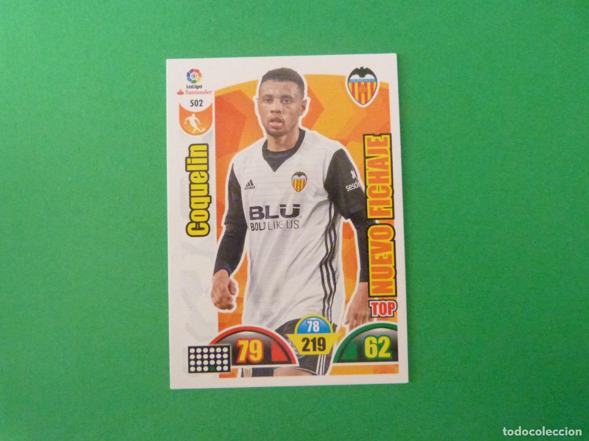Cromos de f&uacute;tbol: TRADING CARD FUTBOL COQUELIN VALENCIA C.F. N&ordm; 502 LIGA ADRENALYN XL 2017-2018/17-18 PANINI