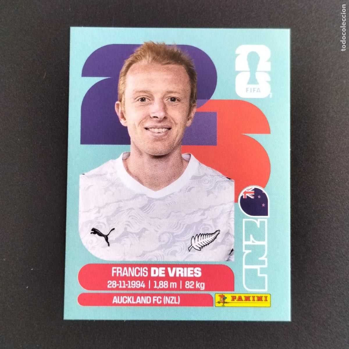 Cromos de f&uacute;tbol: NZL 8 FRANCIS DE VRIES NUEVA ZELANDA CROMOS STICKER MUNDIAL 26 2026 FIFA WORLD CUP PANINI