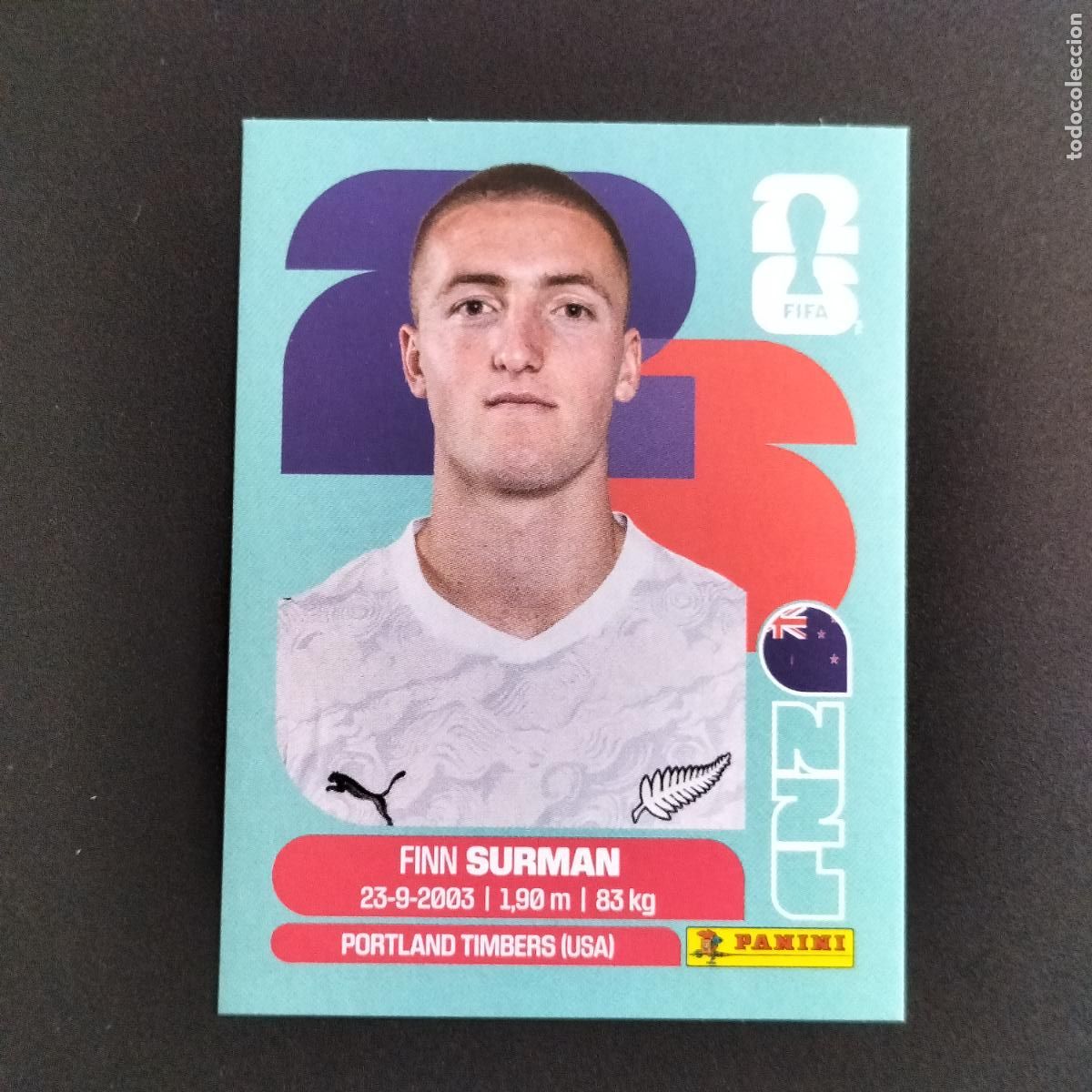 Cromos de f&uacute;tbol: NZL 9 FINN SURMAN NUEVA ZELANDA CROMOS STICKER MUNDIAL 26 2026 FIFA WORLD CUP PANINI
