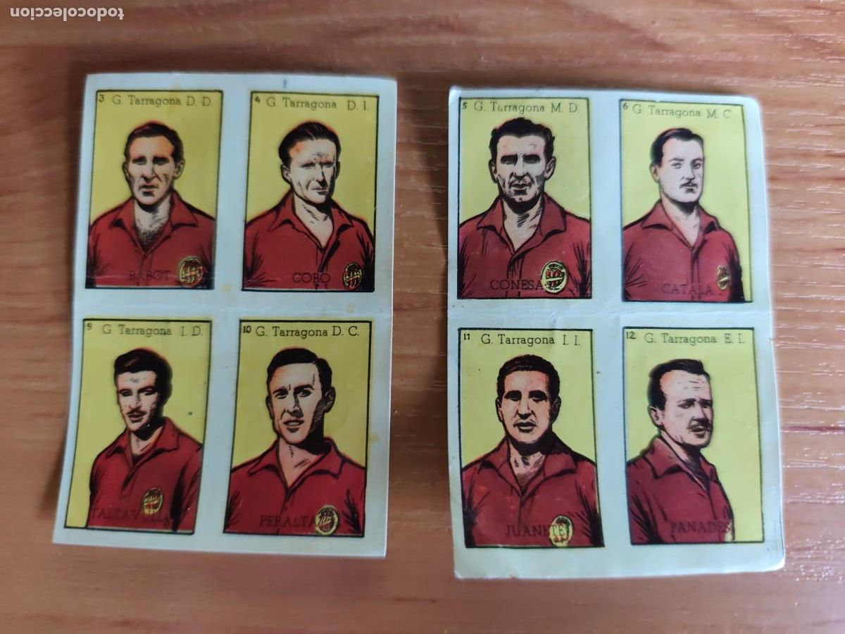 Cromos de f&uacute;tbol: 8 ASES DEL FUTBOL FOTOGRAFIAS 1950 BRUGUERA GIMNASTIC TARRAGONA sin cortar