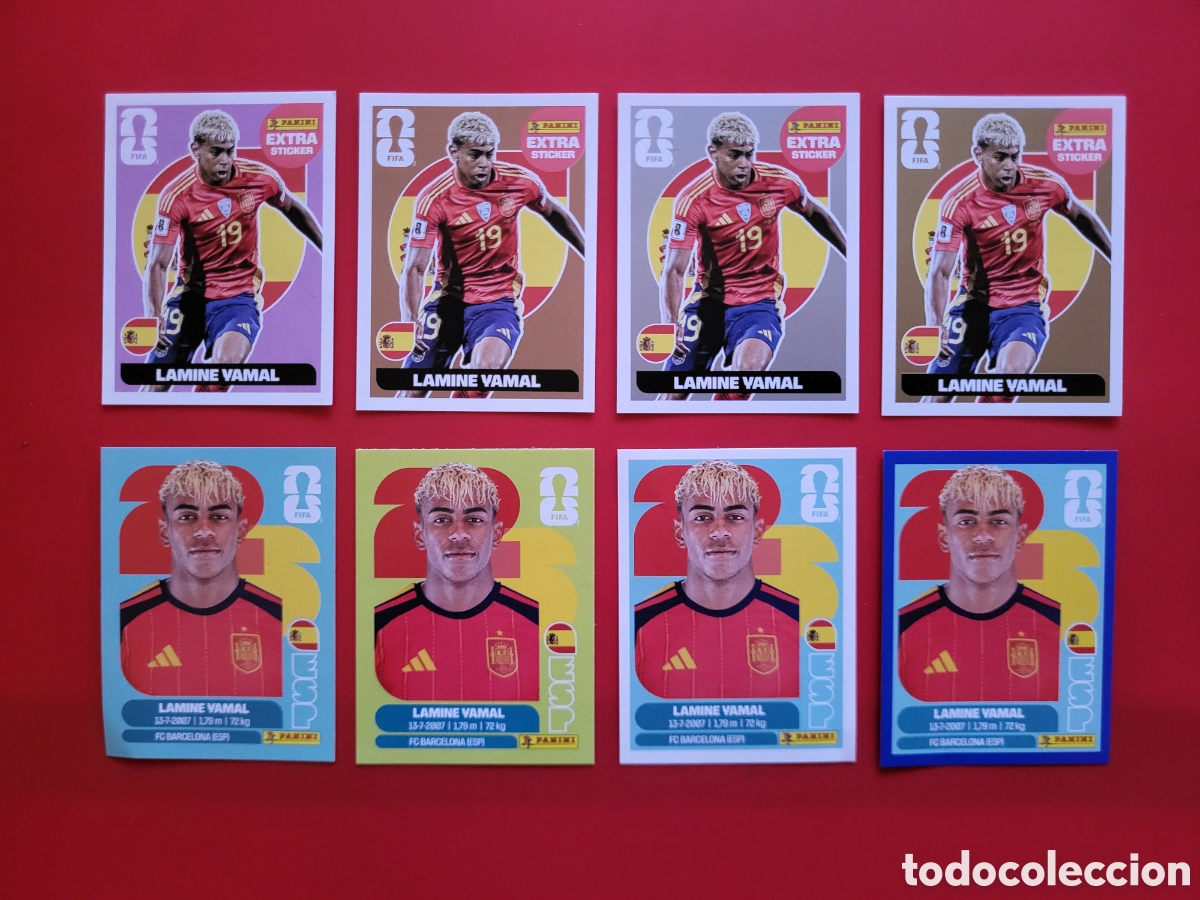 Cromos de f&uacute;tbol: Lote 8 stickers Panini World Cup 2026 Lamine Yamal