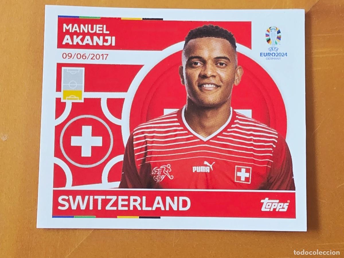 Cromos de f&uacute;tbol: SUI 6 Manuel Akanji, Suiza, Topps UEFA Euro 2024, Eurocopa Germany 24 sticker