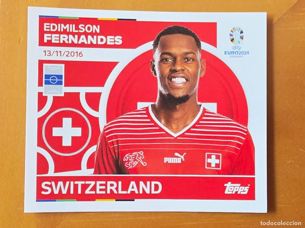 Cromos de f&uacute;tbol: SUI 10 Edimilson Fernandes, Suiza, Topps UEFA Euro 2024, Eurocopa Germany 24 sticker