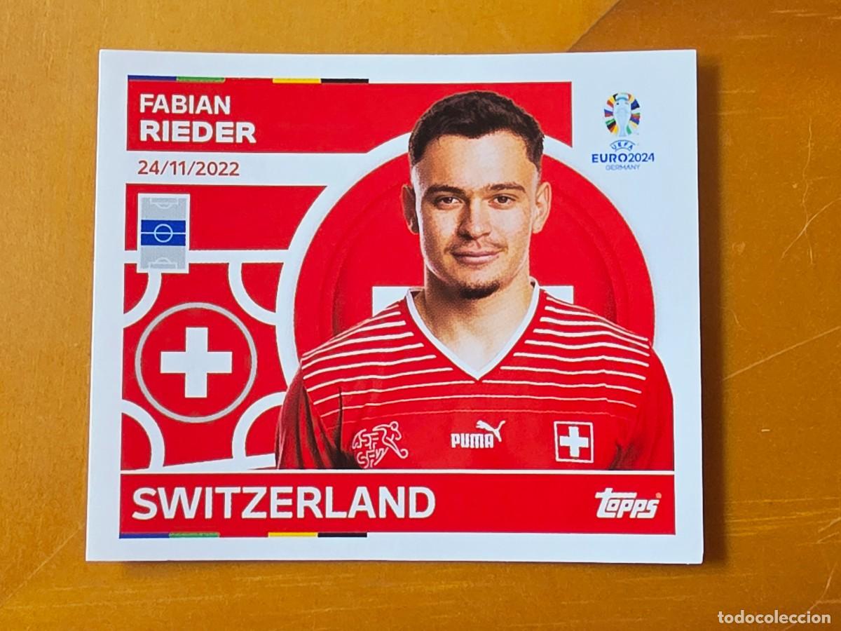 Cromos de f&uacute;tbol: SUI 14 Fabian Rieder, Suiza, Topps UEFA Euro 2024, Eurocopa Germany 24 sticker