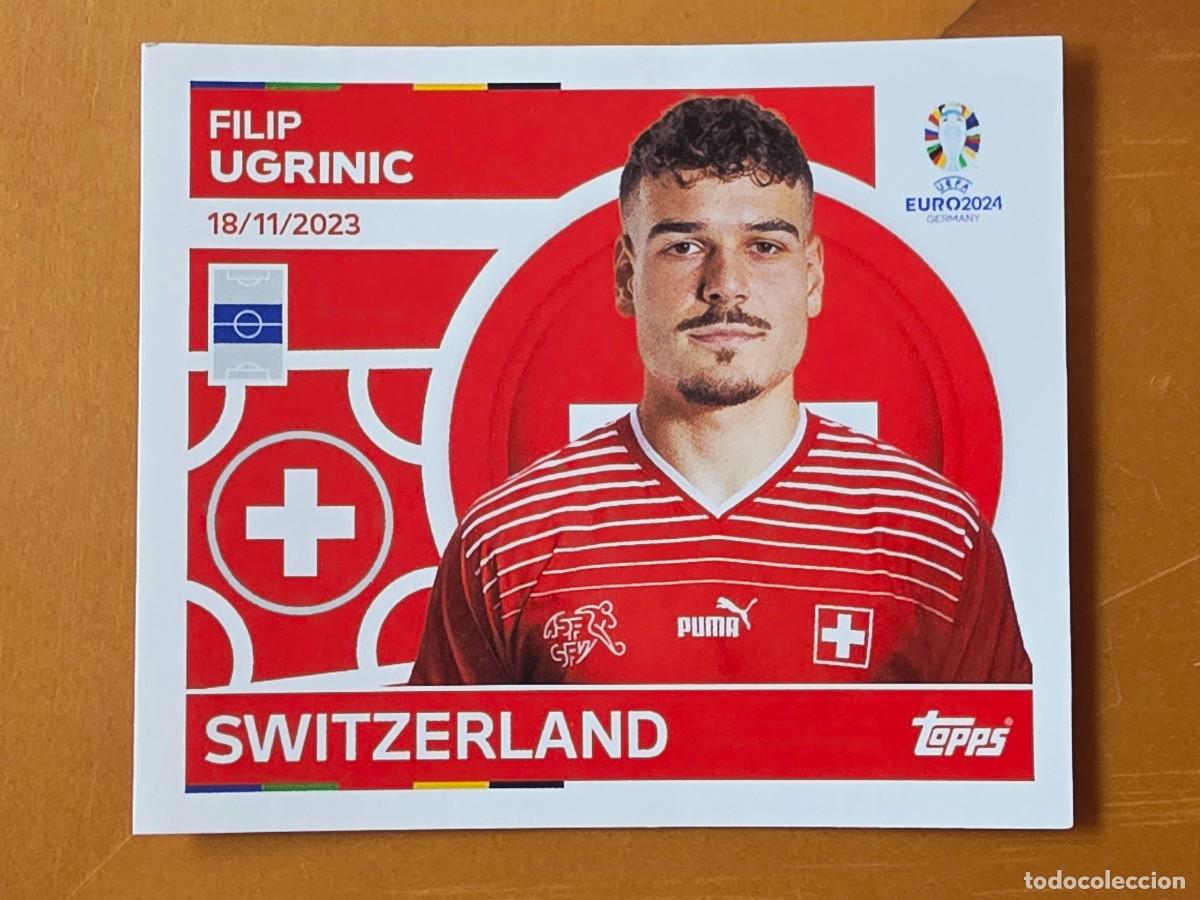 Cromos de f&uacute;tbol: SUI 16 Filip Ugrinic, Suiza, Topps UEFA Euro 2024, Eurocopa Germany 24 sticker