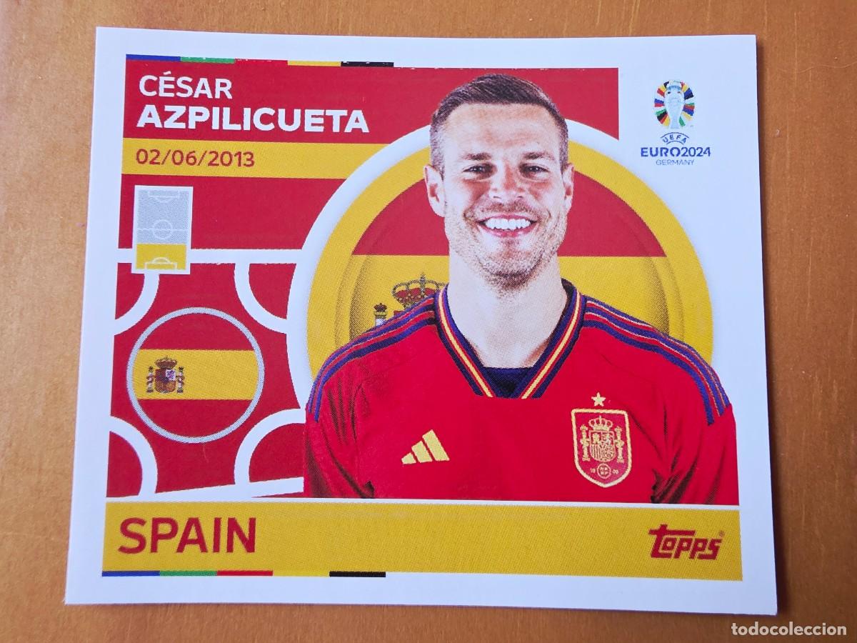 Cromos de f&uacute;tbol: ESP 5 C&eacute;sar Azpilicueta, Espa&ntilde;a, Topps UEFA Euro 2024, Eurocopa Germany 24 sticker