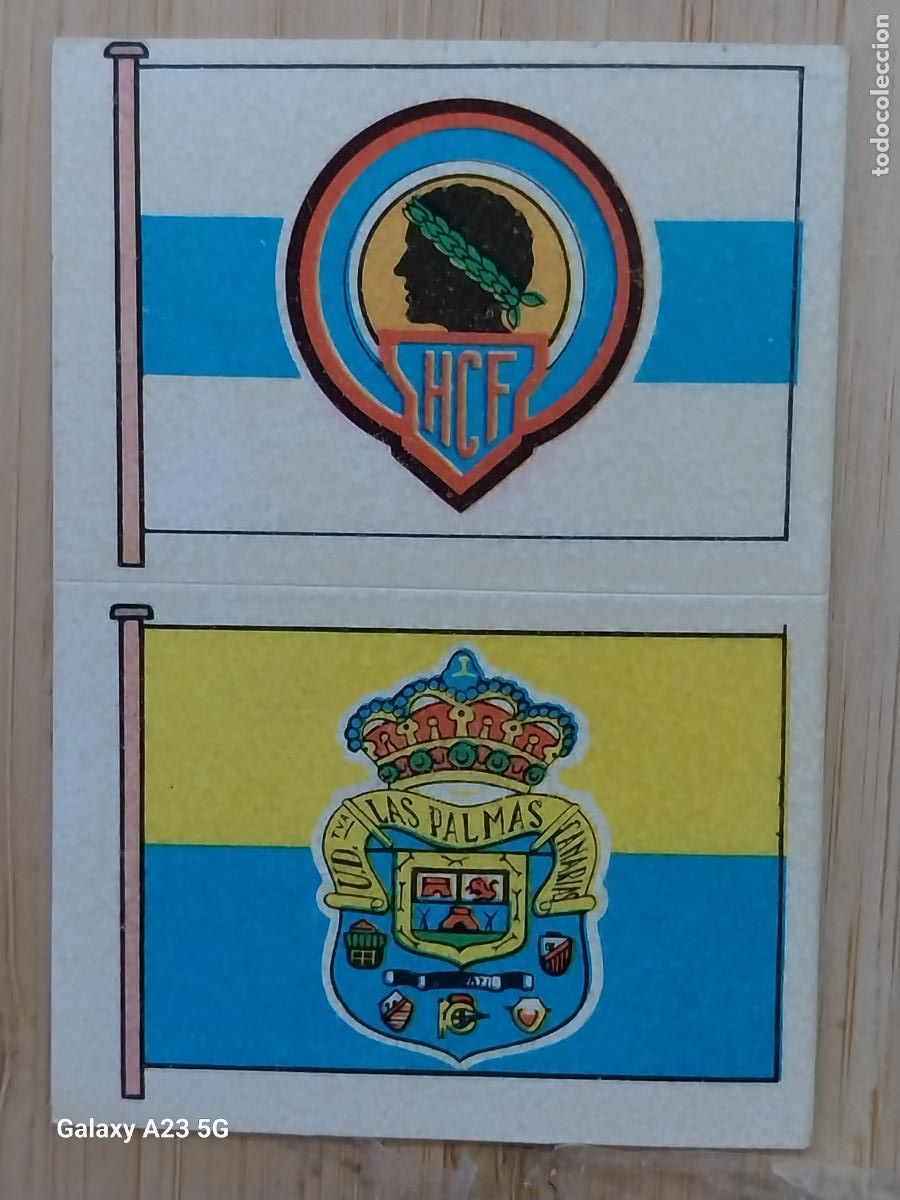 Cromos de f&uacute;tbol: HERCULES - LAS PALMAS ESCUDO *** CROMO 302 - 377 ED MAGA A&Ntilde;O 1975 LIGA 75 76 SIN PEGAR NUNCA